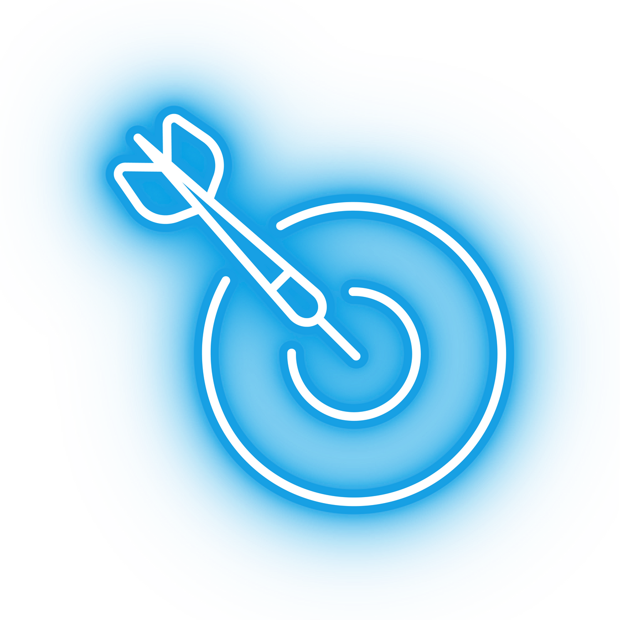 Neon blue darts icon